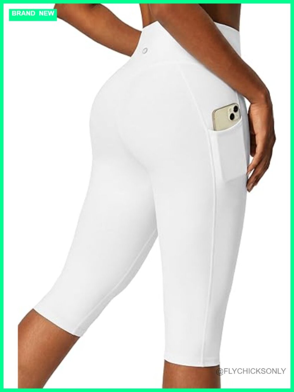 High Waisted Capri Leggings with Pockets 4-Way Stretch Compression Yoga Pants